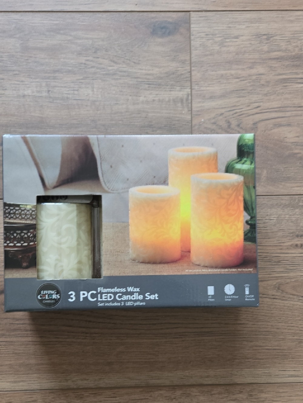Flameless Wax LED Candle Set - 3 Pc (Cream)